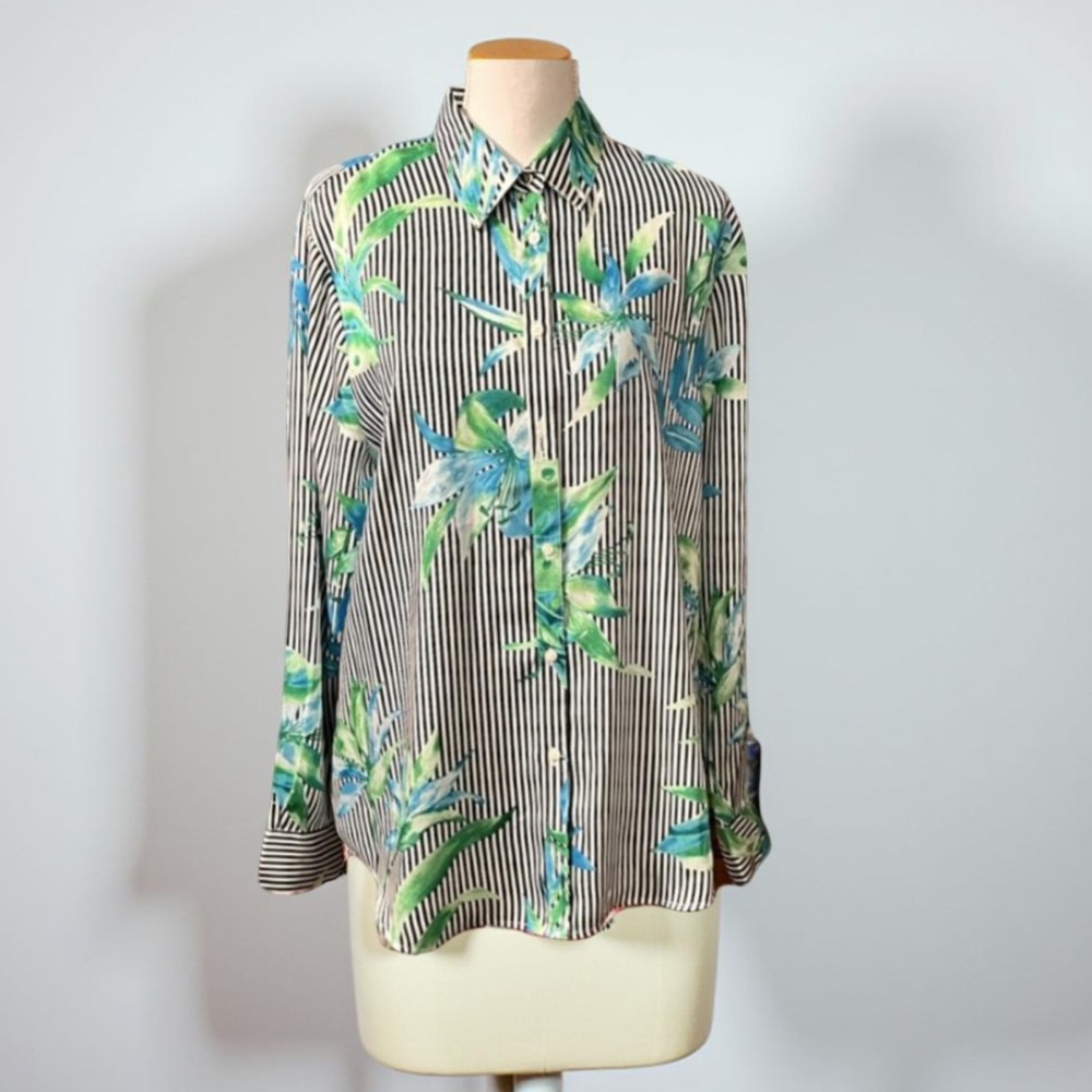 Ralph Lauren Tropical Striped Button-Up Shirt Large NWT